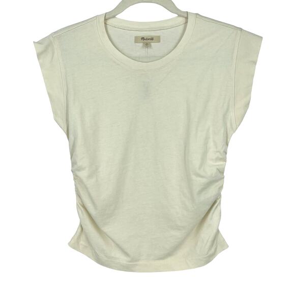 Madewell Side Cinch Muscle Tee in Lighthouse Cream White Medium - Picture 1 of 8